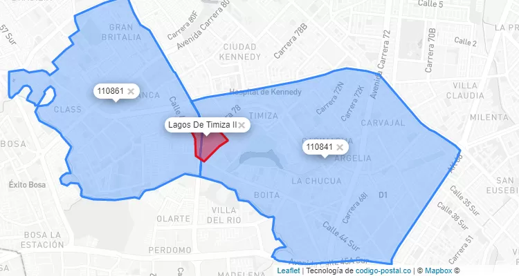 CEP Bairro Lagos De Timiza II em Kennedy, Bogotá