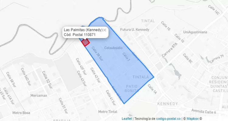 CEP Bairro Las Palmitas em Kennedy, Bogotá