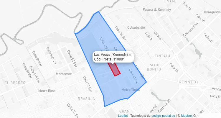 ZIP Code Locality Las Vegas in Kennedy, Bogotá