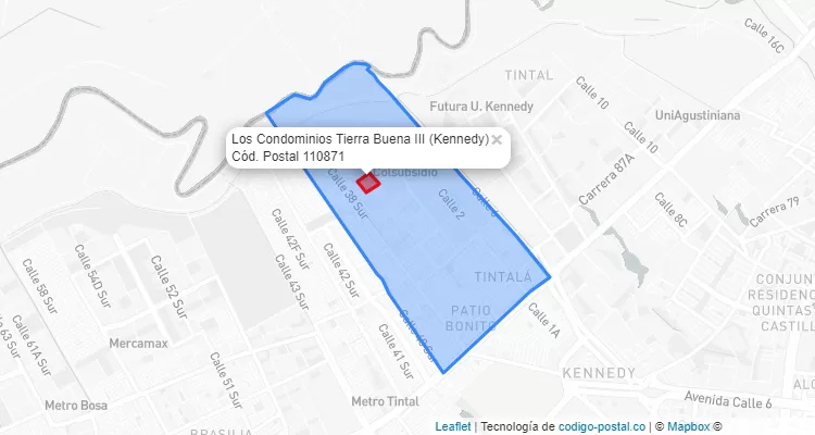 Código Postal Barrio Los Condominios Tierra Buena III en Kennedy, Bogotá