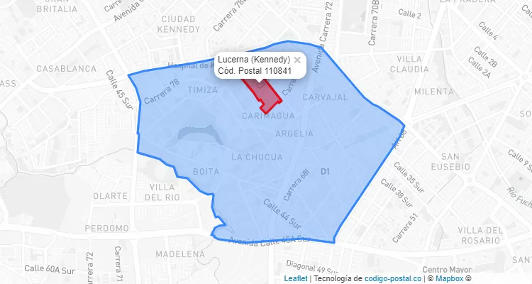 ZIP Code Locality Lucerna in Kennedy, Bogotá
