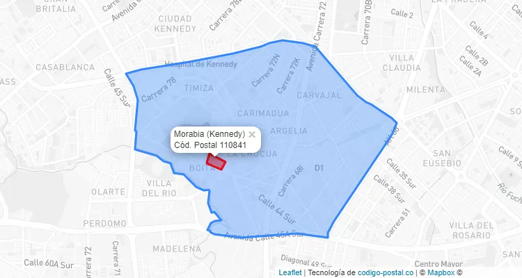 Código Postal Barrio Morabia en Kennedy, Bogotá