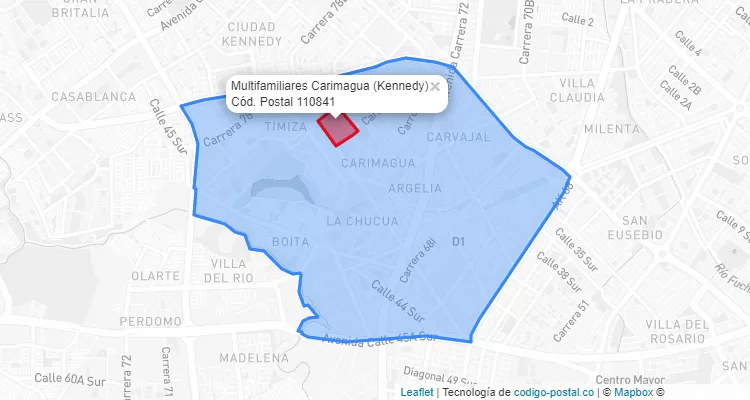 Código Postal Barrio Multifamiliares Carimagua en Kennedy, Bogotá