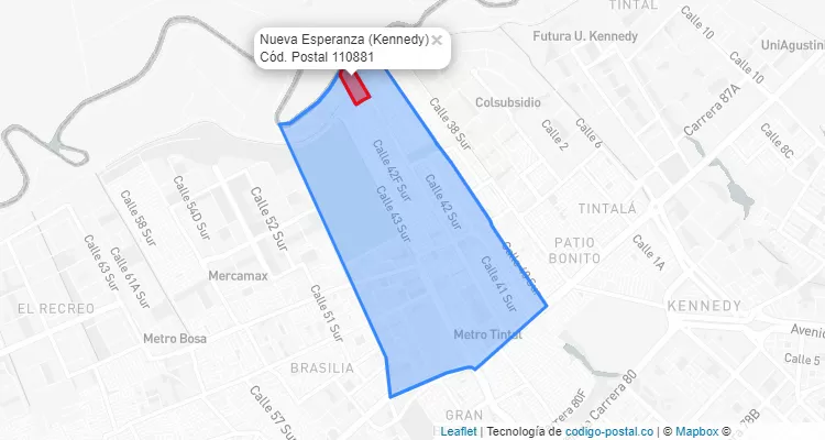 CEP Bairro Nueva Esperanza em Kennedy, Bogotá