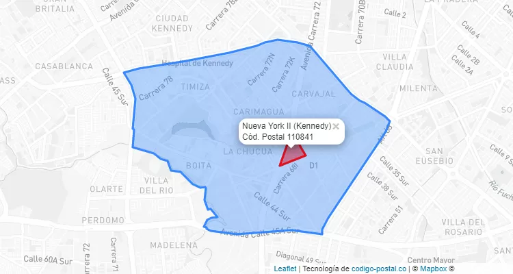ZIP Code Locality Nueva York II in Kennedy, Bogotá