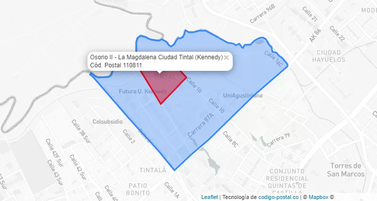 CEP Bairro Osorio II - La Magdalena Ciudad Tintal em Kennedy, Bogotá