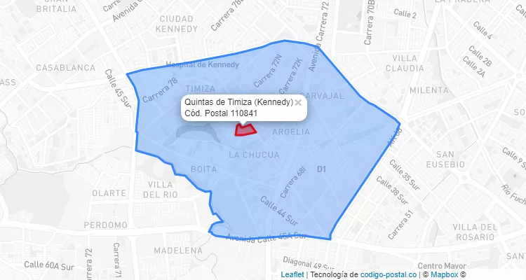 Código Postal Barrio Quintas de Timiza en Kennedy, Bogotá