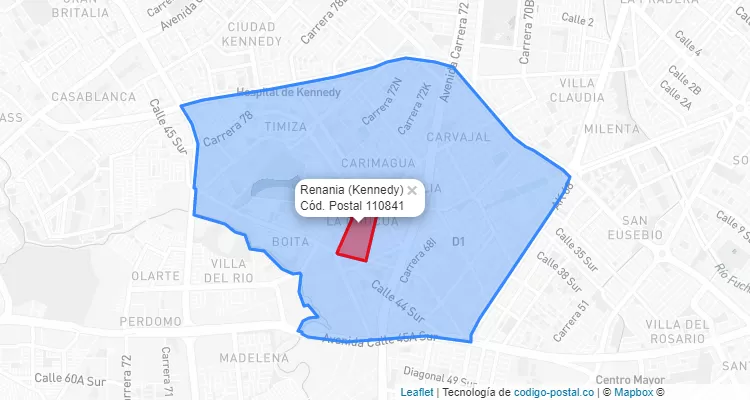 CEP Bairro Renania em Kennedy, Bogotá