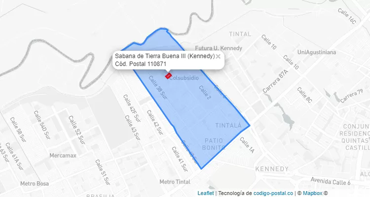 CEP Bairro Sabana de Tierra Buena III em Kennedy, Bogotá