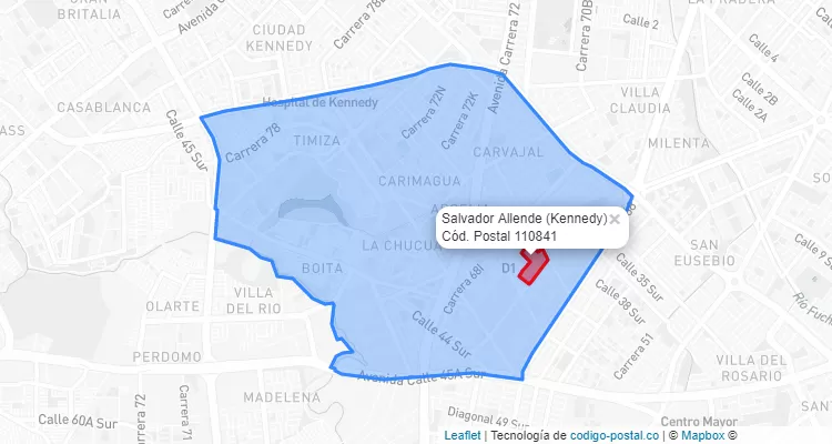 Código Postal Barrio Salvador Allende en Kennedy, Bogotá
