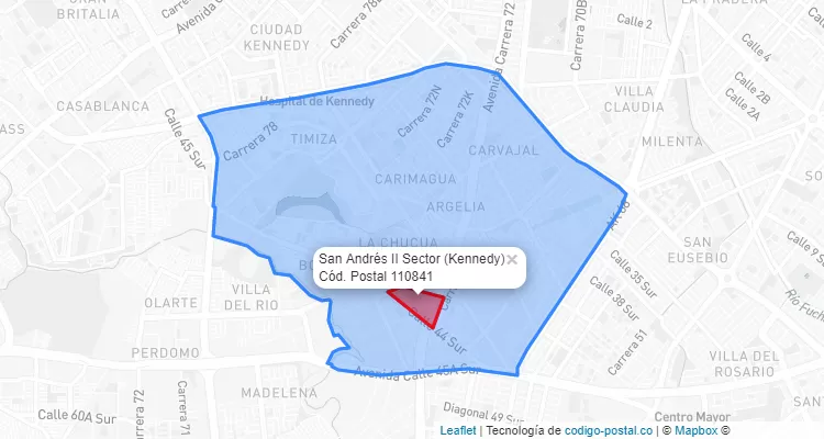 Código Postal Barrio San Andrés II Sector en Kennedy, Bogotá