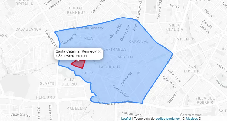 ZIP Code Locality Santa Catalina in Kennedy, Bogotá