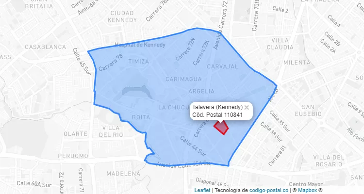 ZIP Code Locality Talavera in Kennedy, Bogotá