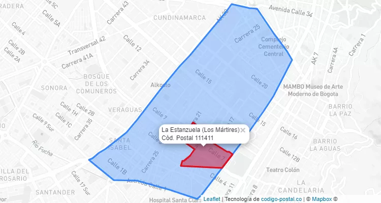 CEP Bairro La Estanzuela em Los Mártires, Bogotá