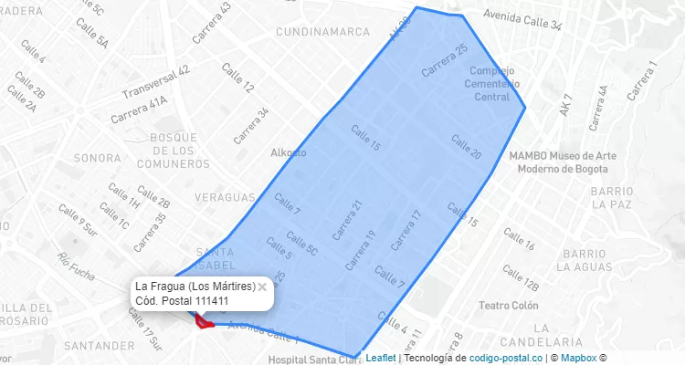 CEP Bairro La Fragua em Los Mártires, Bogotá