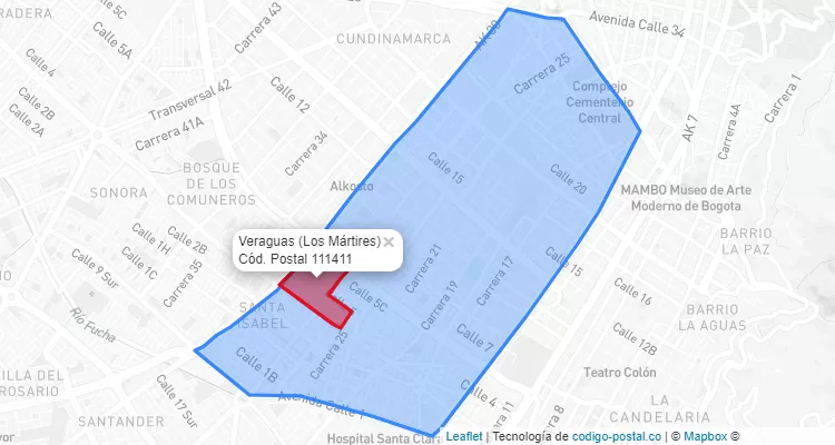 CEP Bairro Veraguas em Los Mártires, Bogotá