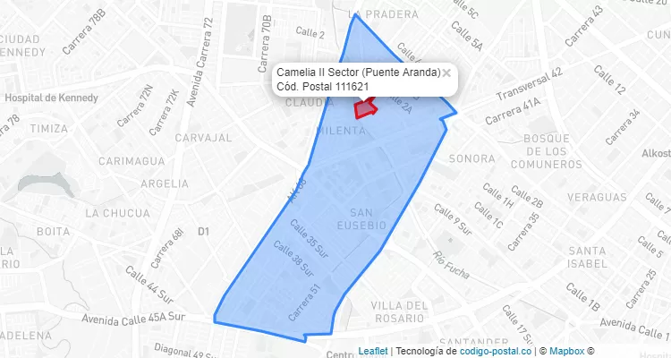 CEP Bairro Camelia II Sector em Puente Aranda, Bogotá