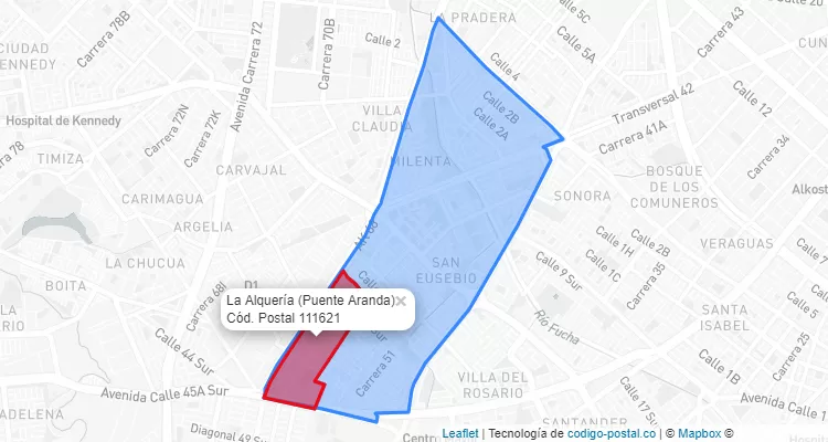 CEP Bairro La Alquería em Puente Aranda, Bogotá