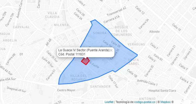 CEP Bairro La Guaca IV Sector em Puente Aranda, Bogotá