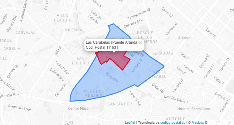 CEP Bairro Las Carabelas em Puente Aranda, Bogotá