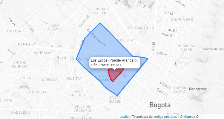 CEP Bairro Los Ejidos em Puente Aranda, Bogotá