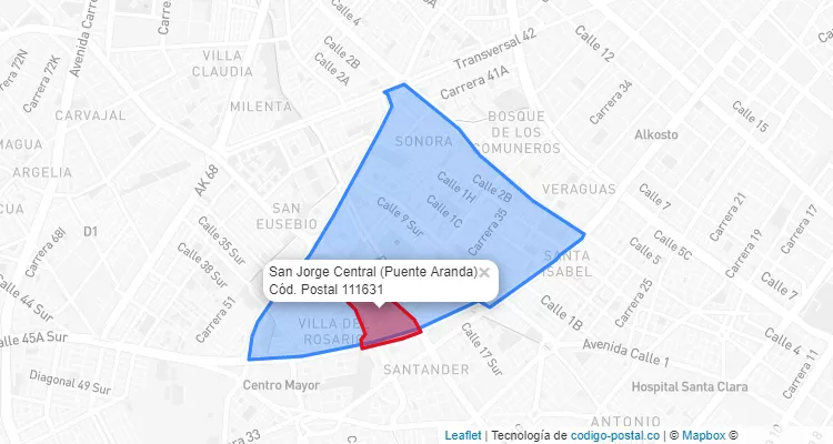 CEP Bairro San Jorge Central em Puente Aranda, Bogotá