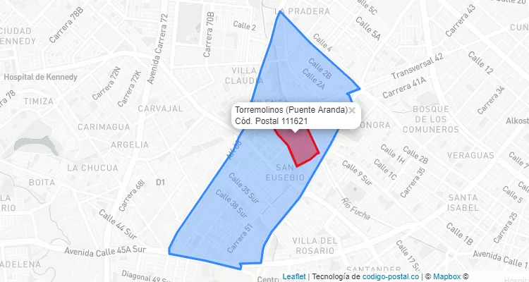 CEP Bairro Torremolinos em Puente Aranda, Bogotá