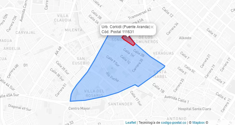 CEP Bairro Urb. Corkidi em Puente Aranda, Bogotá