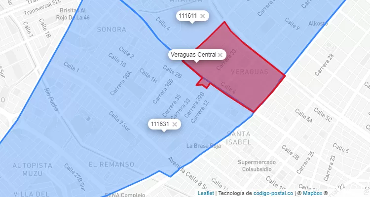 CEP Bairro Veraguas Central em Puente Aranda, Bogotá