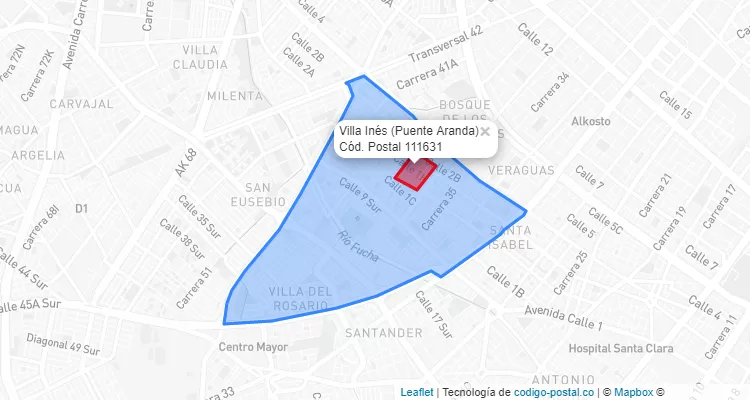 CEP Bairro Villa Inés em Puente Aranda, Bogotá