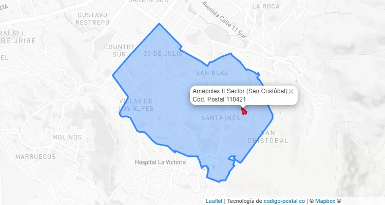 CEP Bairro Amapolas II Sector em San Cristóbal, Bogotá
