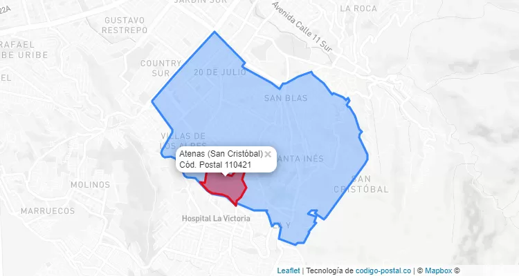 CEP Bairro Atenas em San Cristóbal, Bogotá