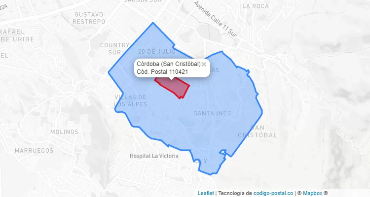 CEP Bairro Córdoba em San Cristóbal, Bogotá