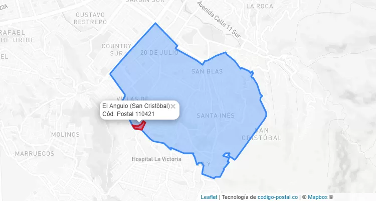 CEP Bairro El Angulo em San Cristóbal, Bogotá