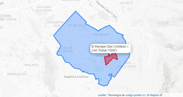 CEP Bairro El Ramajal em San Cristóbal, Bogotá