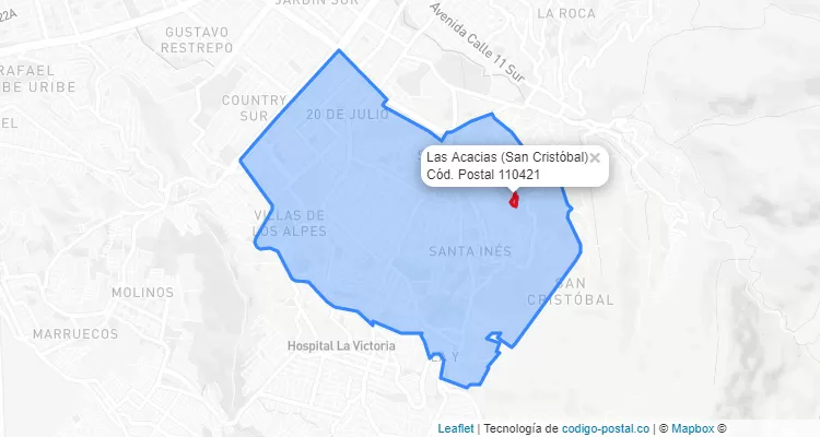 CEP Bairro Las Acacias em San Cristóbal, Bogotá