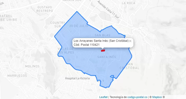 CEP Bairro Los Arrayanes Santa Inés em San Cristóbal, Bogotá