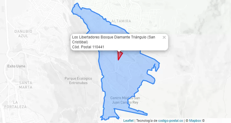 Código Postal Barrio Los Libertadores Bosque Diamante Triángulo en San Cristóbal, Bogotá