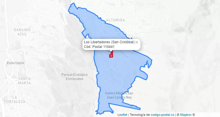 Código Postal Barrio Los Libertadores en San Cristóbal, Bogotá