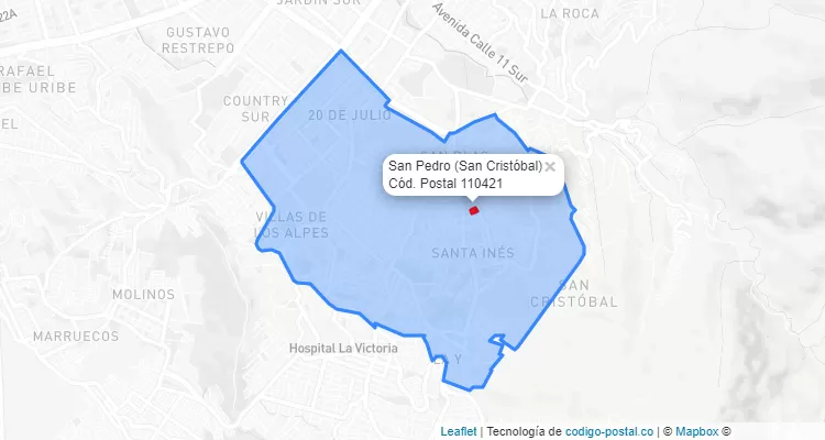 CEP Bairro San Pedro em San Cristóbal, Bogotá