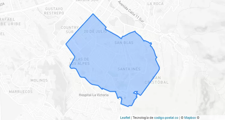 CEP Bairro San Vicente em San Cristóbal, Bogotá