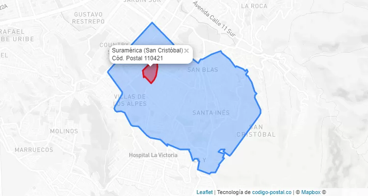 CEP Bairro Suramérica em San Cristóbal, Bogotá
