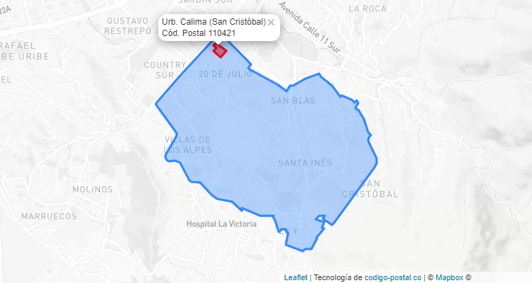 CEP Bairro Urb. Calima em San Cristóbal, Bogotá