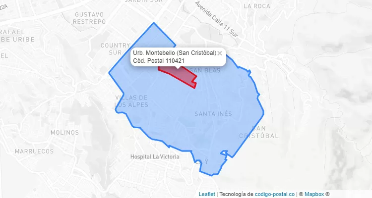 CEP Bairro Urb. Montebello em San Cristóbal, Bogotá