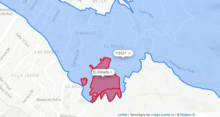 CEP Bairro El Dorado em Santa Fe, Bogotá