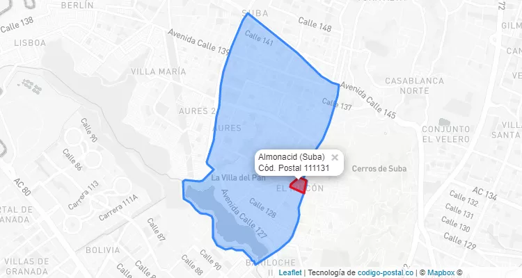 CEP Bairro Almonacid em Suba, Bogotá