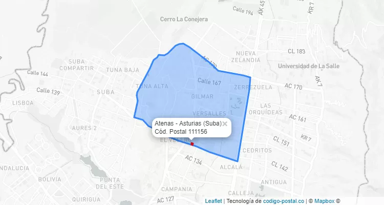 CEP Bairro Atenas - Asturias em Suba, Bogotá