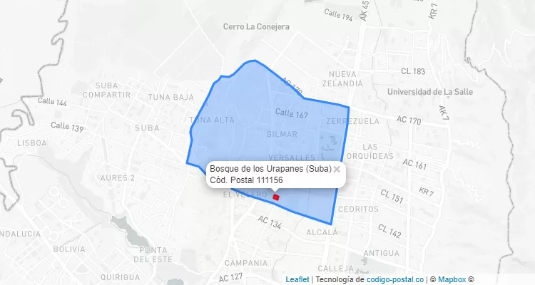 CEP Bairro Bosque de los Urapanes em Suba, Bogotá