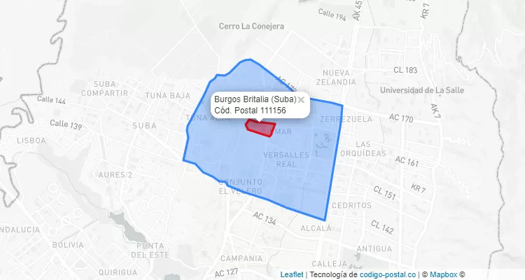 CEP Bairro Burgos Britalia em Suba, Bogotá