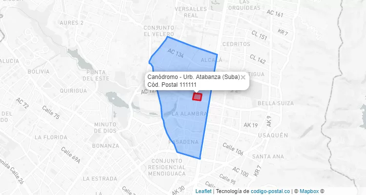 CEP Bairro Canódromo - Urb. Atabanza em Suba, Bogotá